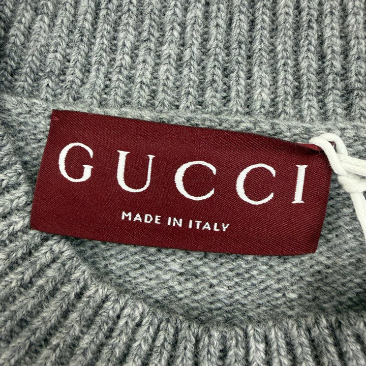 未使用品☆GUCCI YUKO HIGUCHI グッチ ヒグチユウコ 26SS 864156 ウール100％ 日本限定 GG刺繍 長袖 ニット グレー XS イタリア製 正規品