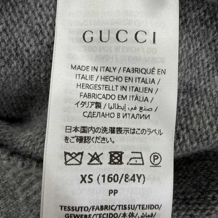 未使用品☆GUCCI YUKO HIGUCHI グッチ ヒグチユウコ 26SS 864156 ウール100％ 日本限定 GG刺繍 長袖 ニット グレー XS イタリア製 正規品