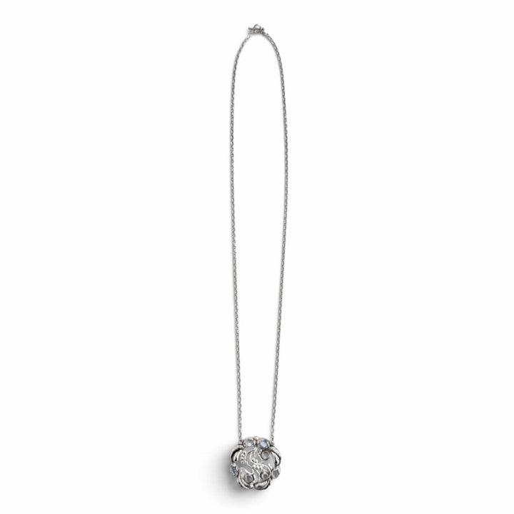 美品△Georg Jensen ジョージジェンセン 259 ムーンストーン ブロッサム Tバー ペンダント ネックレス 925 重量30.6g レディース