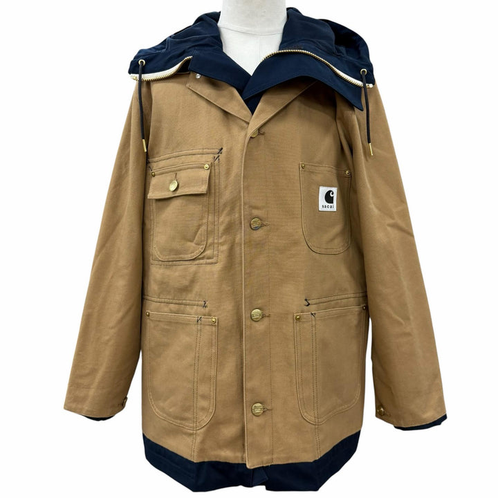極美品▼Sacai Carhartt サカイ カーハート 24SS 24-03390M Reversible Coat 3 コーデュロイ使 フーデッド リバーシブル コート 1 正規品
