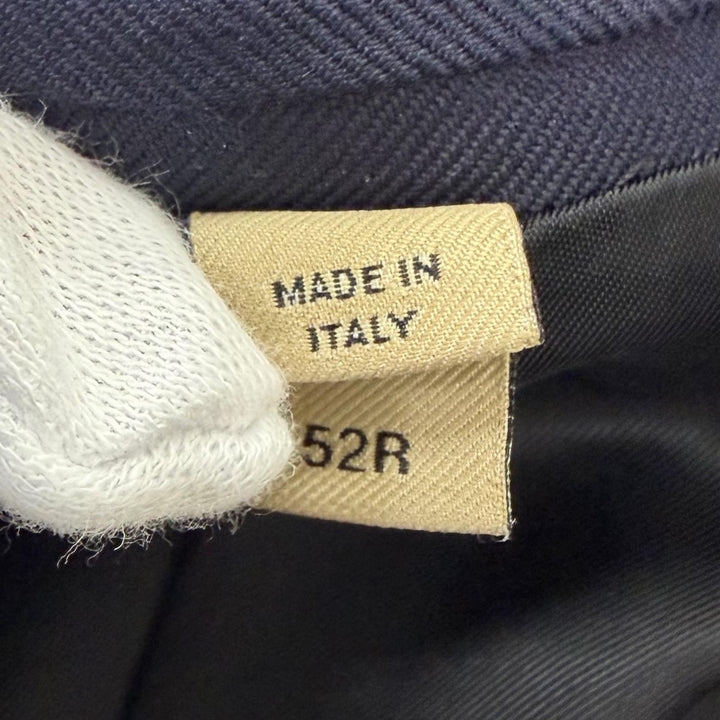 美品□BURBERRY バーバリー 8001230 ウール100％ シングルスーツ 上下セットアップ ネイビー JKT52/PT50 イタリア製 正規品 メンズ