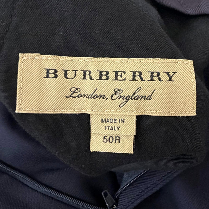 美品□BURBERRY バーバリー 8001230 ウール100％ シングルスーツ 上下セットアップ ネイビー JKT52/PT50 イタリア製 正規品 メンズ