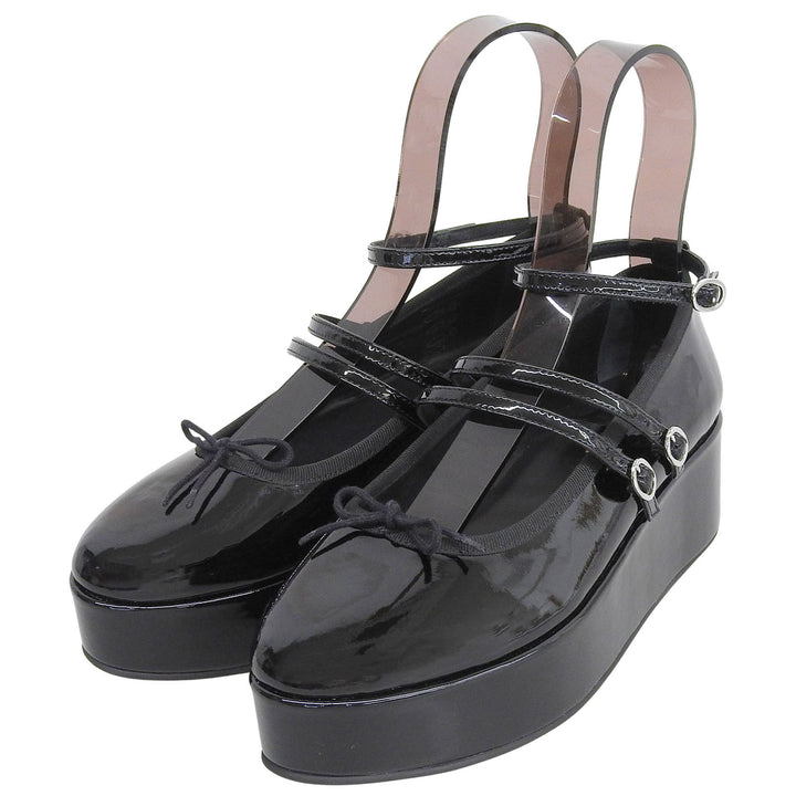 未使用品▲Repetto レペット cendrillon platform パテントレザー プラットホーム アンクルストラップ パンプス ブラック 38 レディース