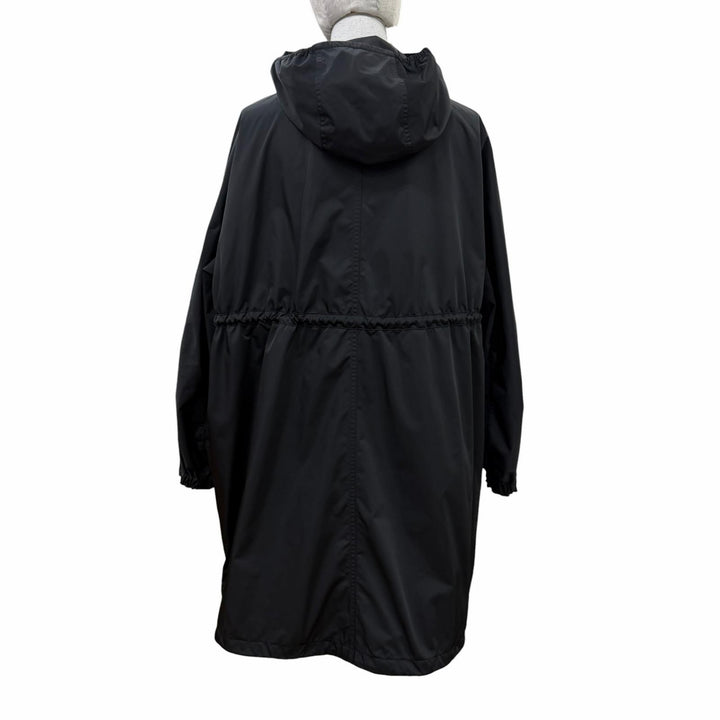 美品☆MONCLER モンクレール 2022年製 MUTCHE ロゴボタン・ロゴワッペン・フード付 ZIP UP コート ブラック 0 正規品 レディース