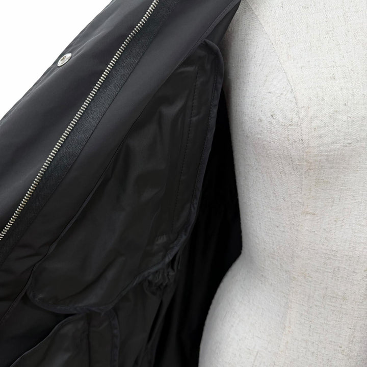 美品☆MONCLER モンクレール 2022年製 MUTCHE ロゴボタン・ロゴワッペン・フード付 ZIP UP コート ブラック 0 正規品 レディース