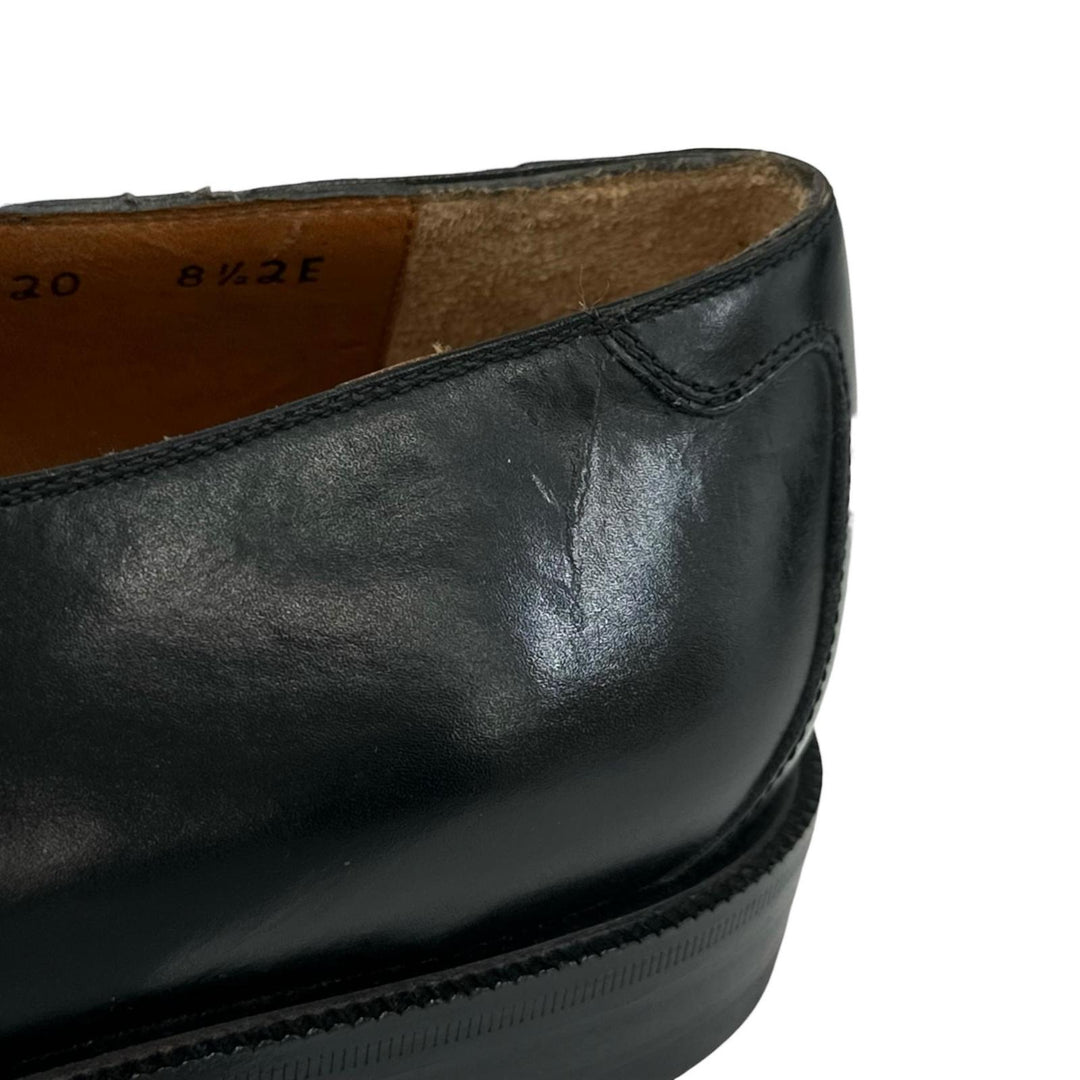 極美品▲Salvatore Ferragamo サルヴァトーレフェラガモ シングルモンクストラップ レザーシューズ ブラック 8.5 伊製 メンズ 保存袋付き