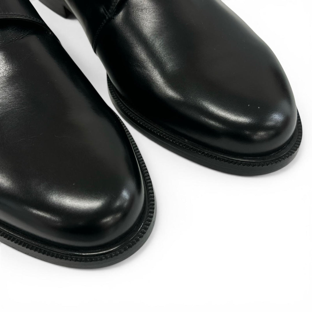 極美品▲Salvatore Ferragamo サルヴァトーレフェラガモ シングルモンクストラップ レザーシューズ ブラック 8.5 伊製 メンズ 保存袋付き