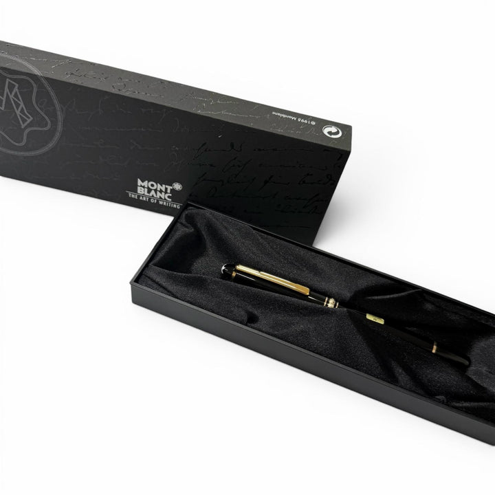極美品□MONTBLANC モンブラン マイスターシュテュック クラシック 14K Mニブ 万年筆 ブラック ゴールド ドイツ製 メンズ
