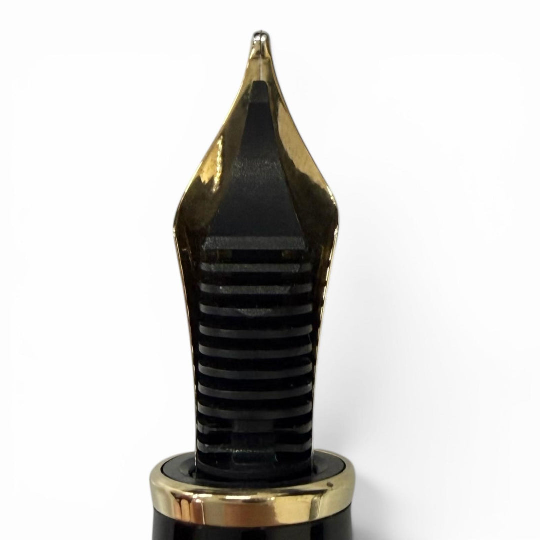 極美品□MONTBLANC モンブラン マイスターシュテュック クラシック 14K Mニブ 万年筆 ブラック ゴールド ドイツ製 メンズ