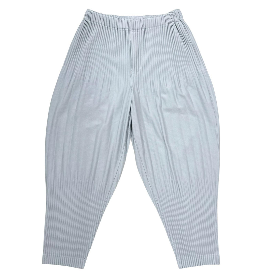 極美品▲HOMME PLISSE ISSEY MIYAKE オム プリッセ イッセイミヤケ HP55JF451 ワイドシルエット プリーツ パンツ グレー 2 正規品 メンズ