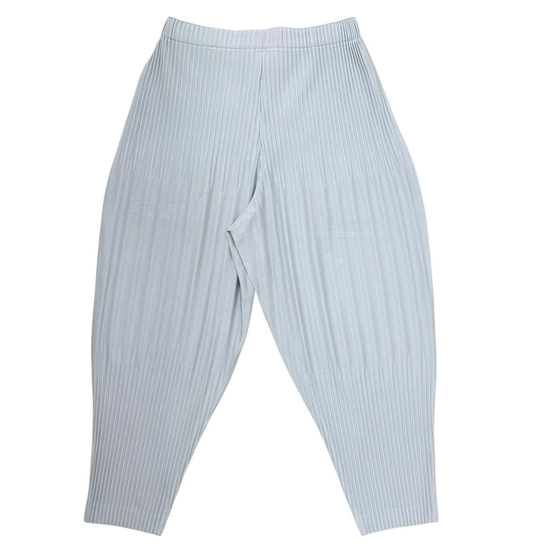 極美品▲HOMME PLISSE ISSEY MIYAKE オム プリッセ イッセイミヤケ HP55JF451 ワイドシルエット プリーツ パンツ グレー 2 正規品 メンズ