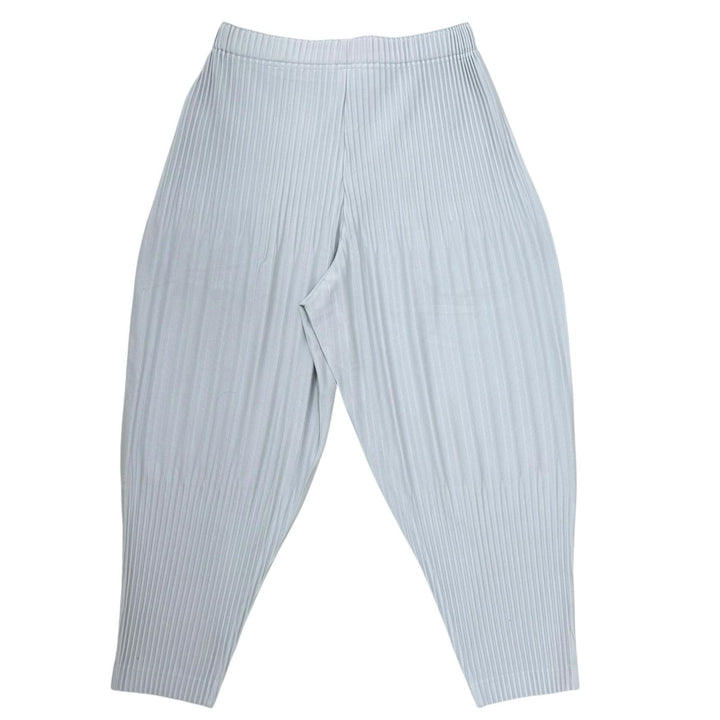 極美品▲HOMME PLISSE ISSEY MIYAKE オム プリッセ イッセイミヤケ HP55JF451 ワイドシルエット プリーツ パンツ グレー 2 正規品 メンズ