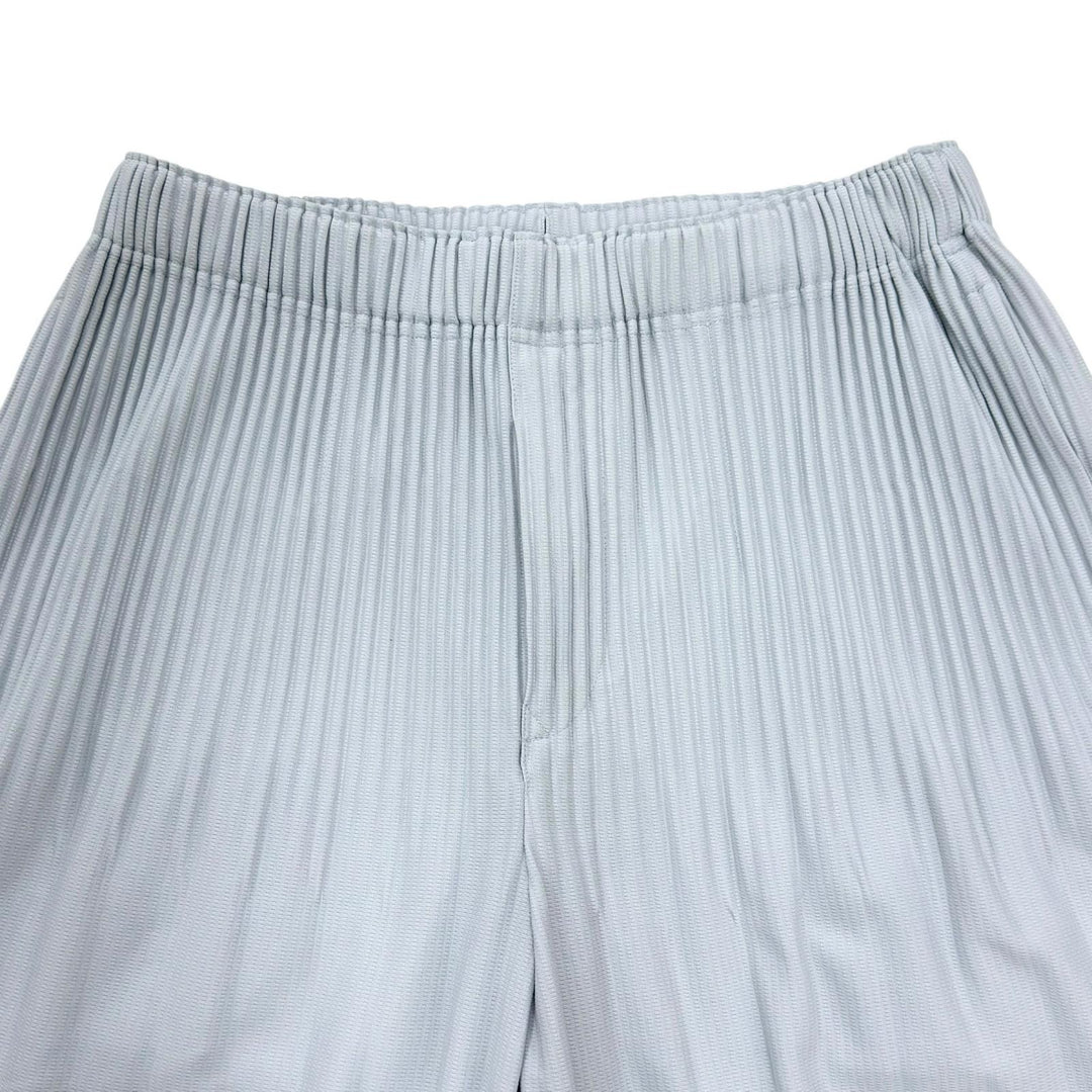 極美品▲HOMME PLISSE ISSEY MIYAKE オム プリッセ イッセイミヤケ HP55JF451 ワイドシルエット プリーツ パンツ グレー 2 正規品 メンズ