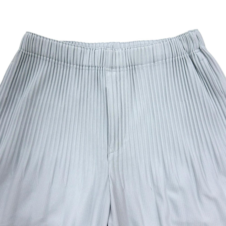 極美品▲HOMME PLISSE ISSEY MIYAKE オム プリッセ イッセイミヤケ HP55JF451 ワイドシルエット プリーツ パンツ グレー 2 正規品 メンズ