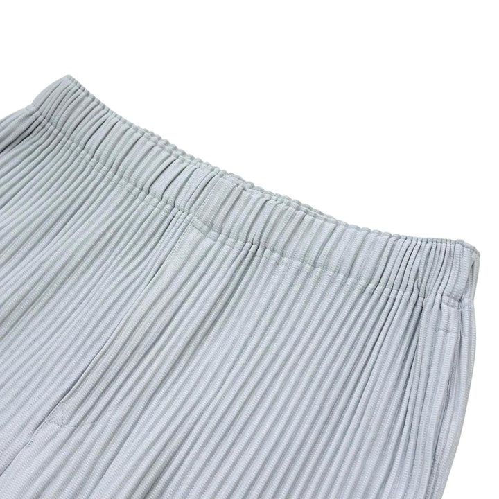 極美品▲HOMME PLISSE ISSEY MIYAKE オム プリッセ イッセイミヤケ HP55JF451 ワイドシルエット プリーツ パンツ グレー 2 正規品 メンズ