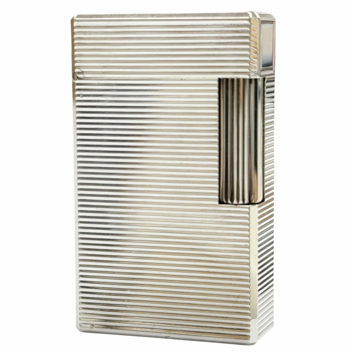 極美品▼Dupont デュポン ライン1 ロング スクエア ローラー式 ガスライター シルバー フランス製 メンズ 着火確認済み