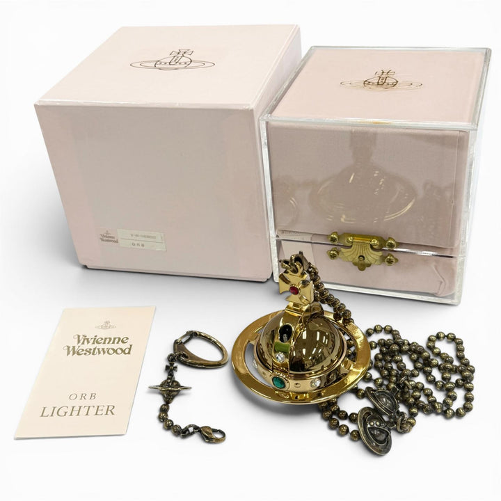 極美品▼Vivienne Westwood ヴィヴィアンウエストウッド 希少 3000個限定 チェーン キーホルダー付き オーブ ガスライター 着火確認済み