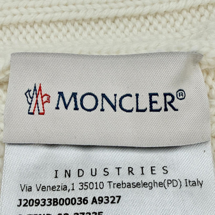 未使用品◇MONCLER モンクレール ウール100％ ロゴワッペン付 ビーニー ニットキャップ ニット帽 アイボリー UNI 正規品 レディース 箱付