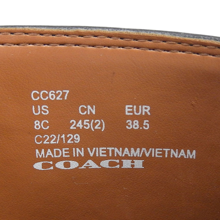 未使用品▲COACH コーチ CC627 DEAN LTR-SIG BOOTIE レザー シグネチャーキャンバス ブーティ ブラック 24.5 レディース 箱付き