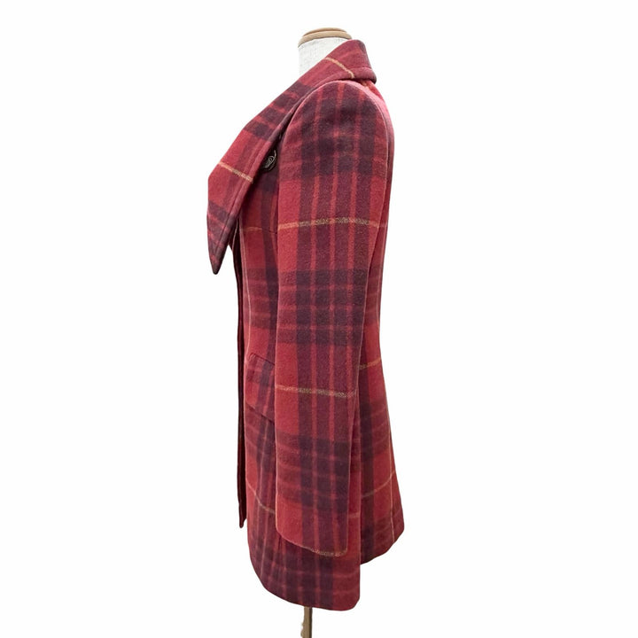 美品△Vivienne Westwood Red Label ヴィヴィアンウエストウッド レッドレーベル ウール オーブボタン チェック柄 魔女コート 2 正規品