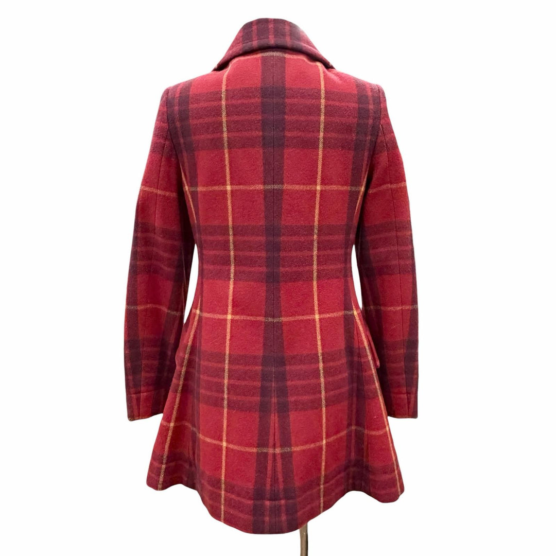 美品△Vivienne Westwood Red Label ヴィヴィアンウエストウッド レッドレーベル ウール オーブボタン チェック柄 魔女コート 2 正規品