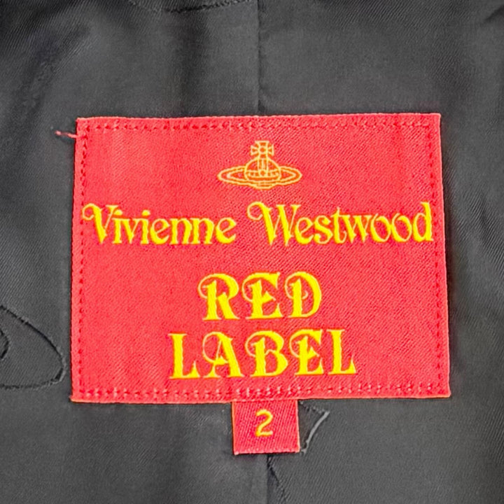 美品△Vivienne Westwood Red Label ヴィヴィアンウエストウッド レッドレーベル ウール オーブボタン チェック柄 魔女コート 2 正規品