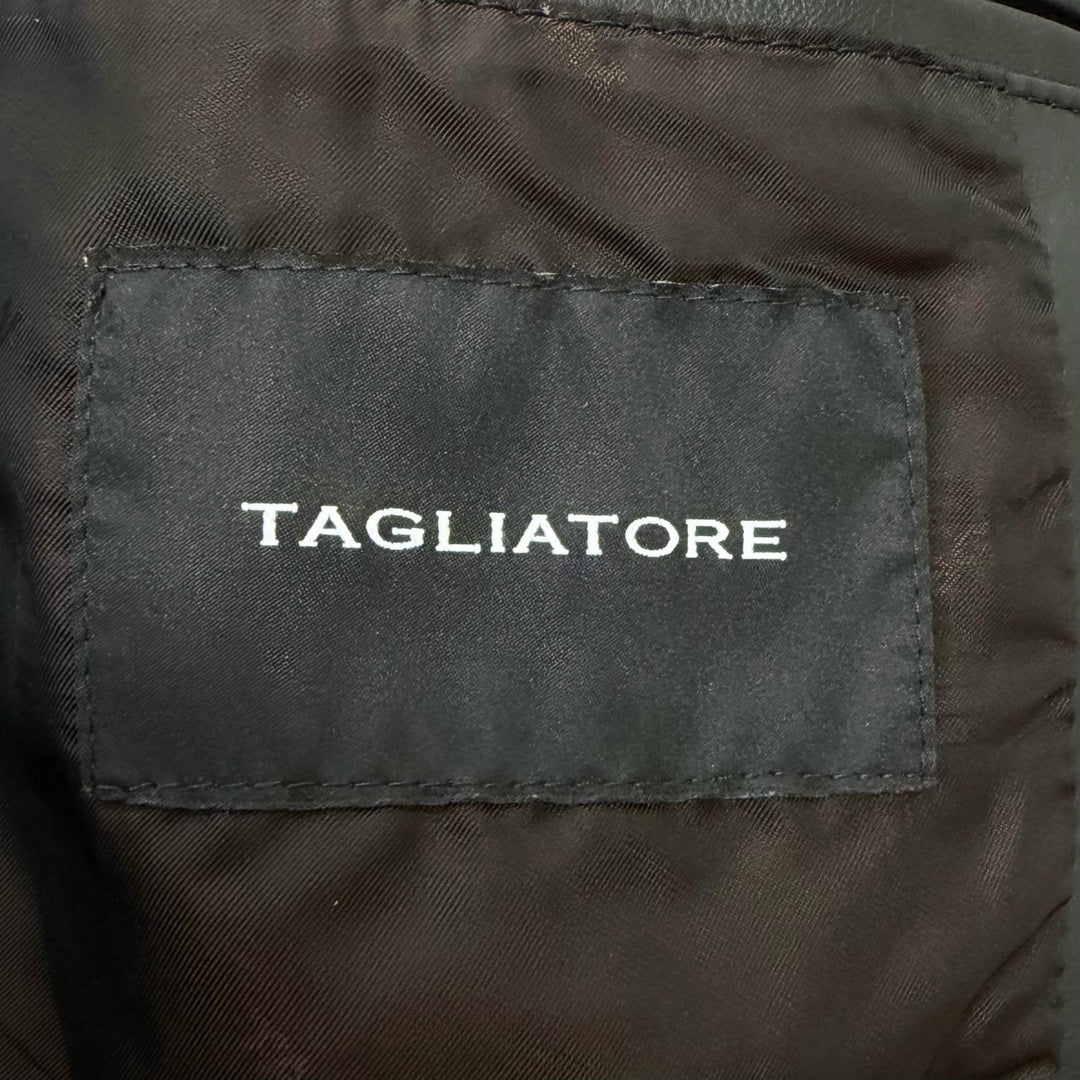 未使用品□TAGLIATORE タリアトーレ CHI23-02 CARSON JP 羊革 シングル テーラードジャケット ブラック 50 イタリア製 正規品 メンズ