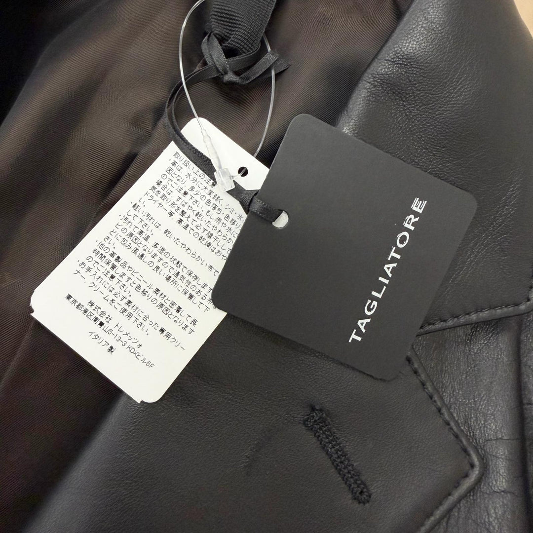 未使用品□TAGLIATORE タリアトーレ CHI23-02 CARSON JP 羊革 シングル テーラードジャケット ブラック 50 イタリア製 正規品 メンズ