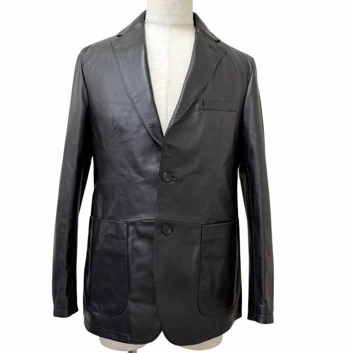 未使用品□TAGLIATORE タリアトーレ CHI23-02 CARSON JP 羊革 シングル テーラードジャケット ブラック 50 イタリア製 正規品 メンズ