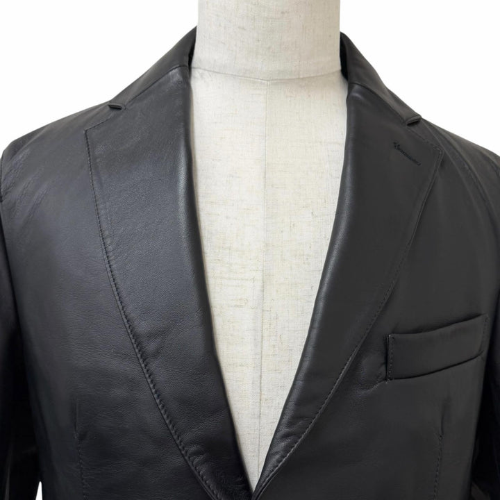 未使用品□TAGLIATORE タリアトーレ CHI23-02 CARSON JP 羊革 シングル テーラードジャケット ブラック 50 イタリア製 正規品 メンズ