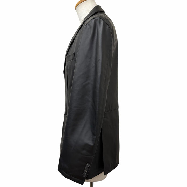 未使用品□TAGLIATORE タリアトーレ CHI23-02 CARSON JP 羊革 シングル テーラードジャケット ブラック 50 イタリア製 正規品 メンズ