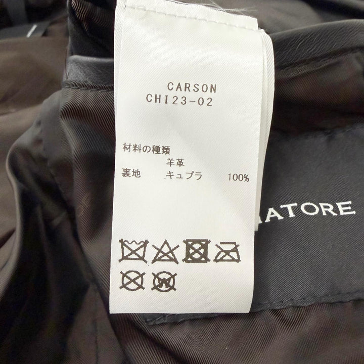 未使用品□TAGLIATORE タリアトーレ CHI23-02 CARSON JP 羊革 シングル テーラードジャケット ブラック 50 イタリア製 正規品 メンズ