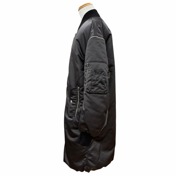 極美品▼GUCCI グッチ 774330 2WAY 中綿入り ダブルジップアップ ナイロンサテンコート チャコールグレー 50 イタリア製 正規品 メンズ