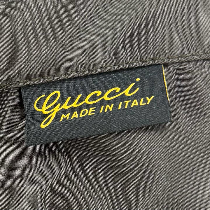 極美品▼GUCCI グッチ 774330 2WAY 中綿入り ダブルジップアップ ナイロンサテンコート チャコールグレー 50 イタリア製 正規品 メンズ