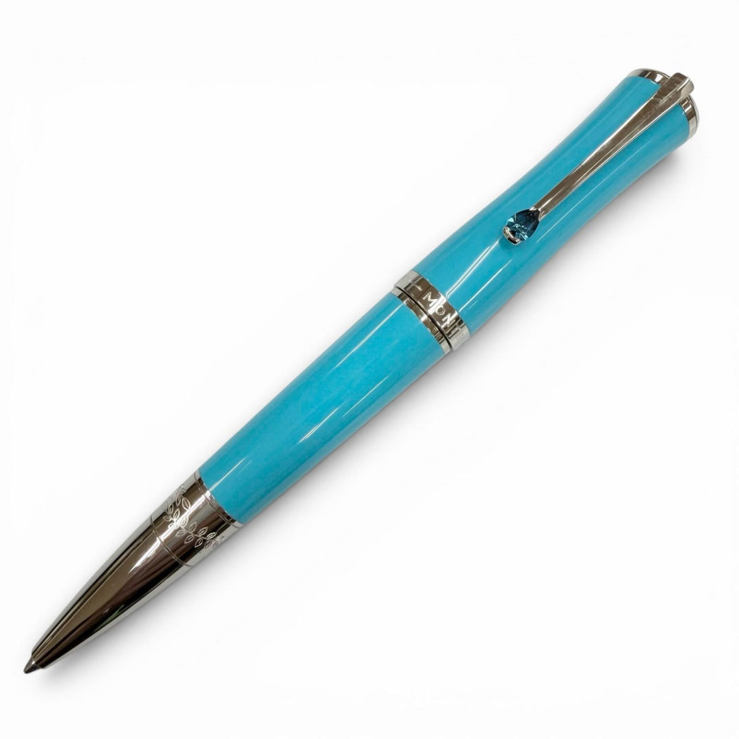 美品▼MONTBLANC モンブラン マリア カラス スペシャルエディション ブルージェムストーン ボールペン ターコイズ 筆記◎ 定価168300円