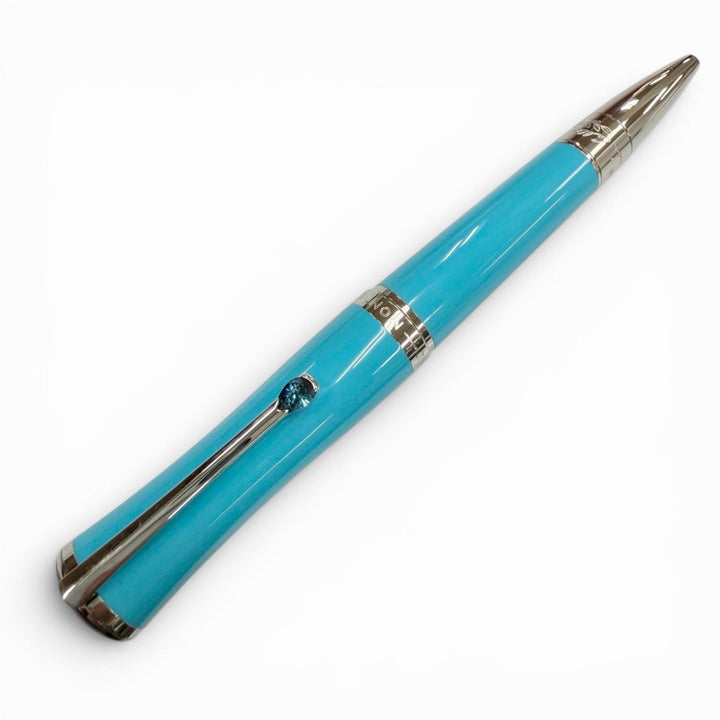 美品▼MONTBLANC モンブラン マリア カラス スペシャルエディション ブルージェムストーン ボールペン ターコイズ 筆記◎ 定価168300円
