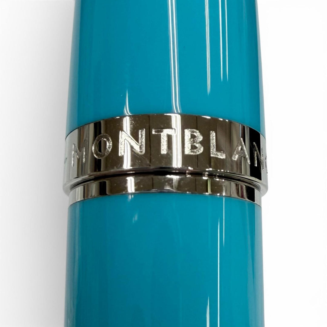 極美品▼MONTBLANC モンブラン マリア カラス スペシャルエディション 14K ブルージェムストーン 万年筆 ターコイズブルー 定価225500円