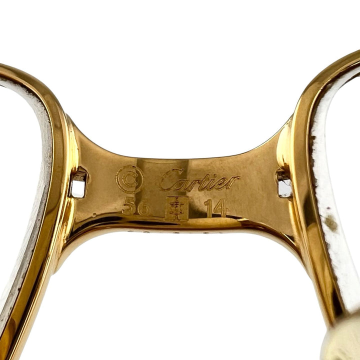 良品▲Cartier カルティエ サントス ドゥ カルティエ ティアドロップ メガネ 眼鏡 アイウェア ゴールド 135 度入り フランス製 メンズ