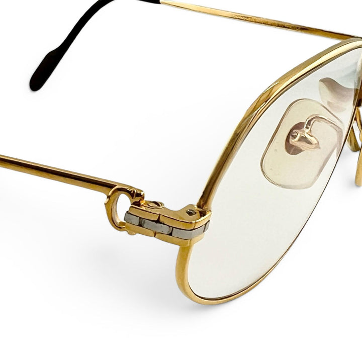 良品▲Cartier カルティエ サントス ドゥ カルティエ ティアドロップ メガネ 眼鏡 アイウェア ゴールド 135 度入り フランス製 メンズ