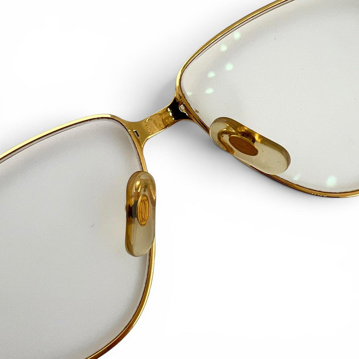 良品▲Cartier カルティエ サントス ドゥ カルティエ ティアドロップ メガネ 眼鏡 アイウェア ゴールド 135 度入り フランス製 メンズ