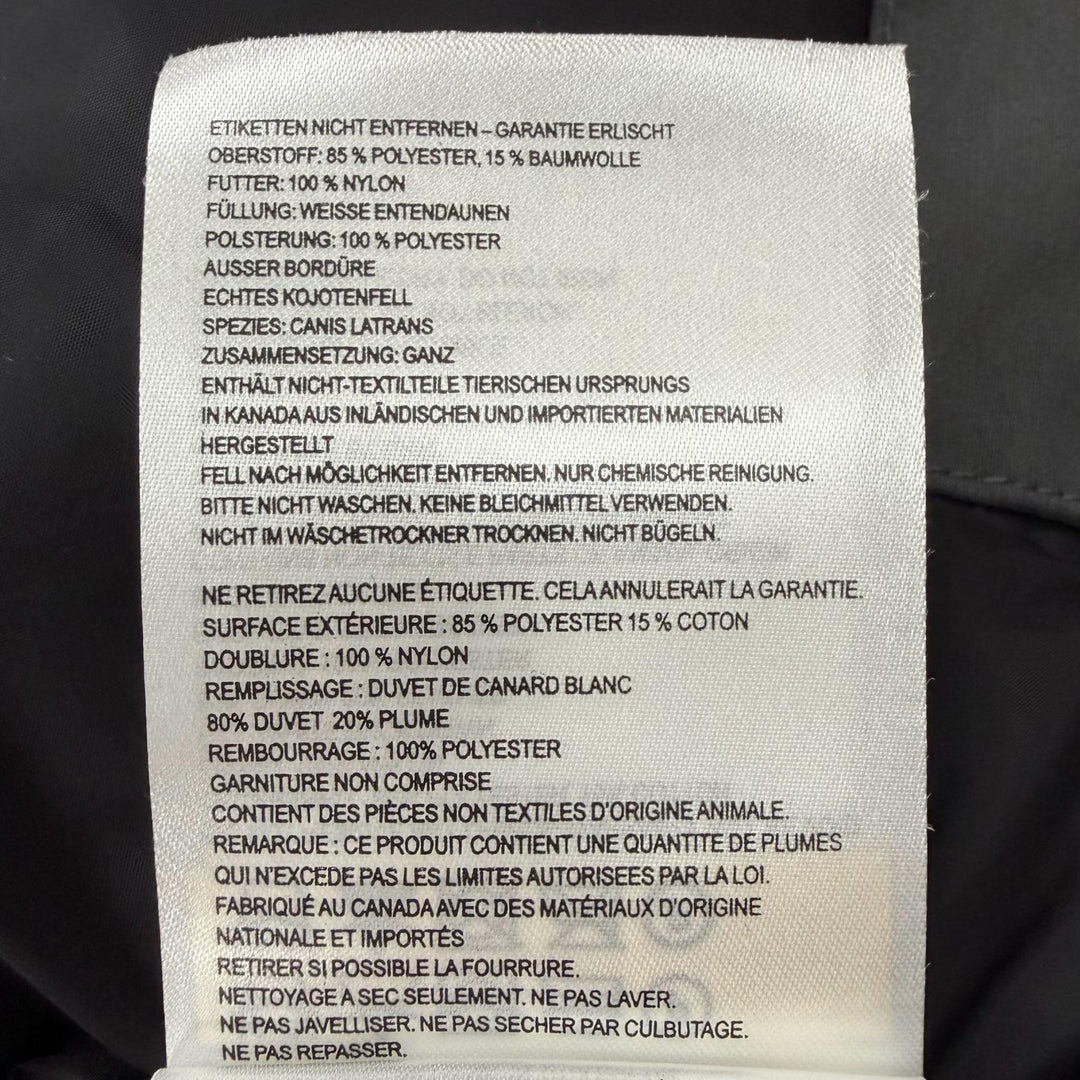 美品▼CANADA GOOSE カナダグース 3438JM Jasper Parka ロゴワッペン ファー付き フーデッド WZIPUP ダウンジャケット グレー M 正規品
