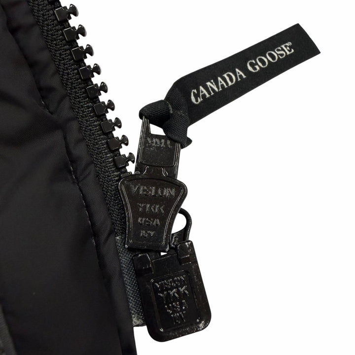 美品▼CANADA GOOSE カナダグース 3438JM Jasper Parka ロゴワッペン ファー付き フーデッド WZIPUP ダウンジャケット グレー M 正規品