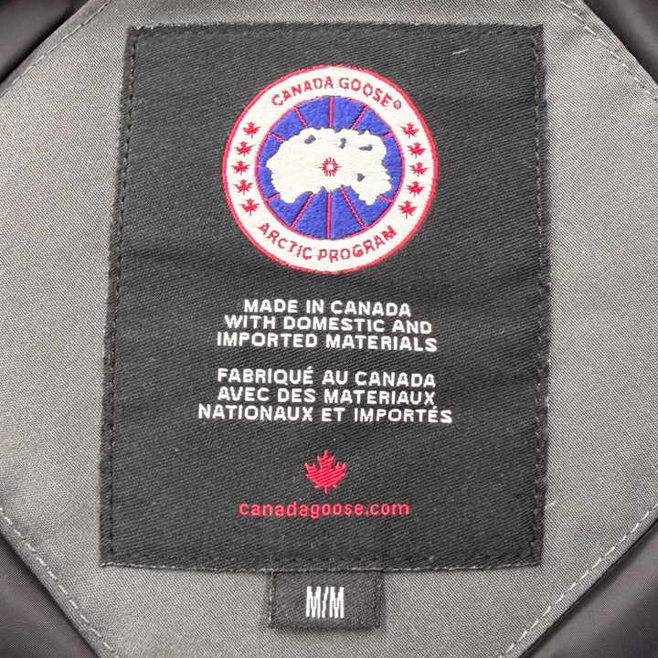 美品▼CANADA GOOSE カナダグース 3438JM Jasper Parka ロゴワッペン ファー付き フーデッド WZIPUP ダウンジャケット グレー M 正規品