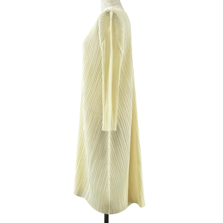 美品▲PLEATS PLEASE プリーツプリーズ イッセイミヤケ PP71-JH167 プリーツ ワンピース アイボリー 2 日本製 正規品 レディース