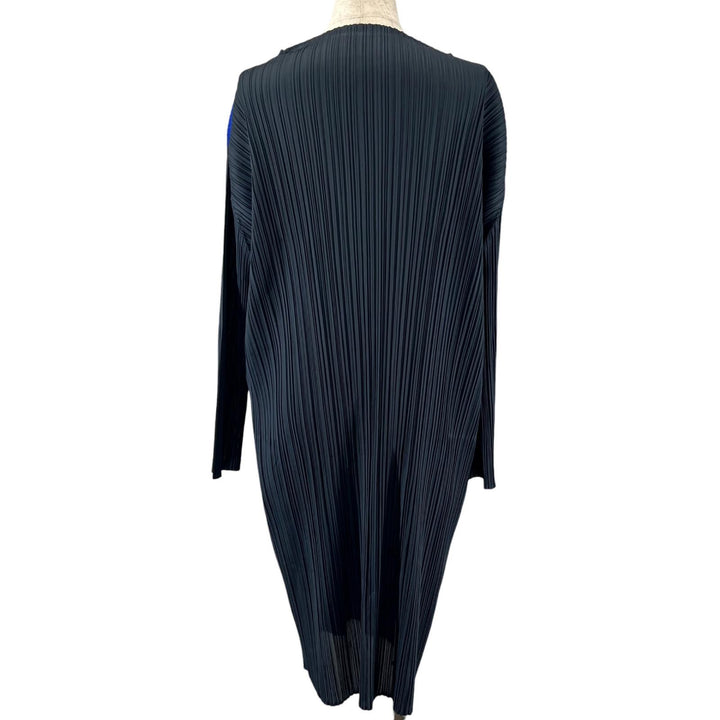 美品▲PLEATS PLEASE プリーツプリーズ イッセイミヤケ PP83-JH734 ワンピース ブルー ブラック 2 日本製 正規品 レディース