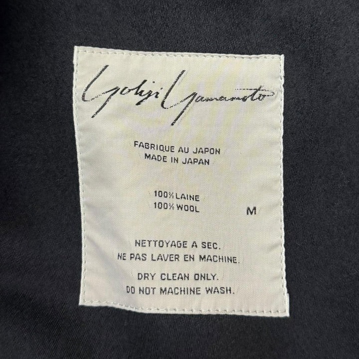 美品□Yohji Yamamoto ヨウジヤマモト ウール100％ 80-90s アーカイブ ロングジャケット チェスターコート ブラック M 日本製 正規品