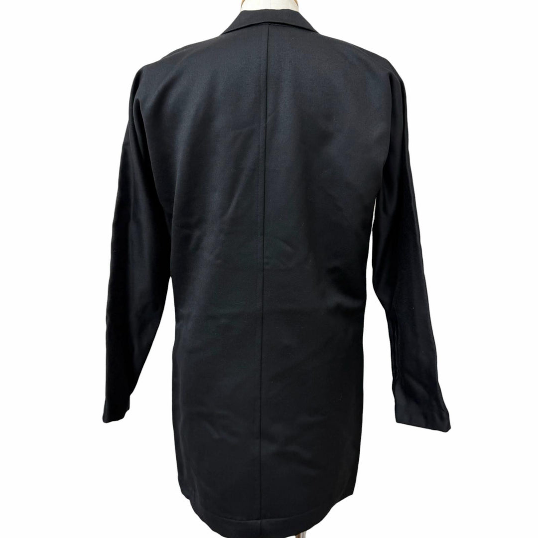 美品□Yohji Yamamoto ヨウジヤマモト ウール100％ 80-90s アーカイブ ロングジャケット チェスターコート ブラック M 日本製 正規品
