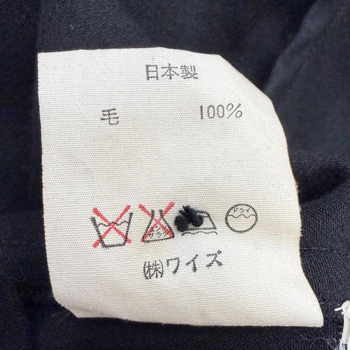 美品□Yohji Yamamoto ヨウジヤマモト ウール100％ 80-90s アーカイブ ロングジャケット チェスターコート ブラック M 日本製 正規品