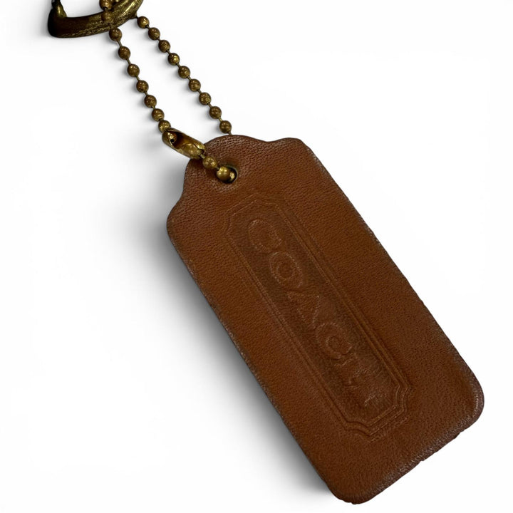 美品☆COACH コーチ ヴィンテージ 9826 オールドコーチ チャーム付 グローブレザー ミニ ショルダーバッグ ブラウン レディース