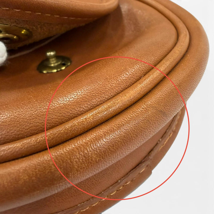 美品☆COACH コーチ ヴィンテージ 9826 オールドコーチ チャーム付 グローブレザー ミニ ショルダーバッグ ブラウン レディース